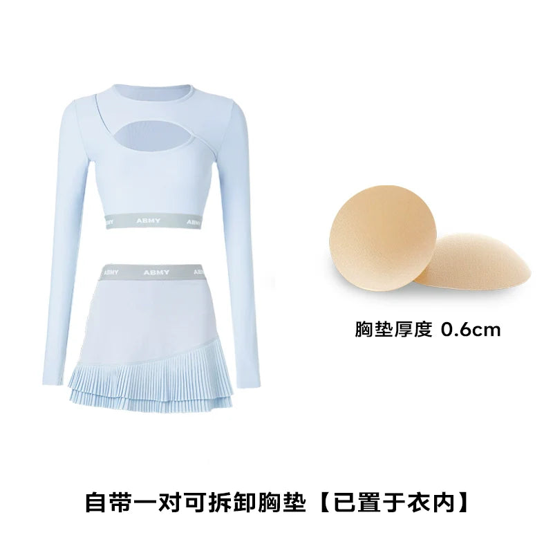 ABMY Irregular Tennis Sport Pleated Skirt