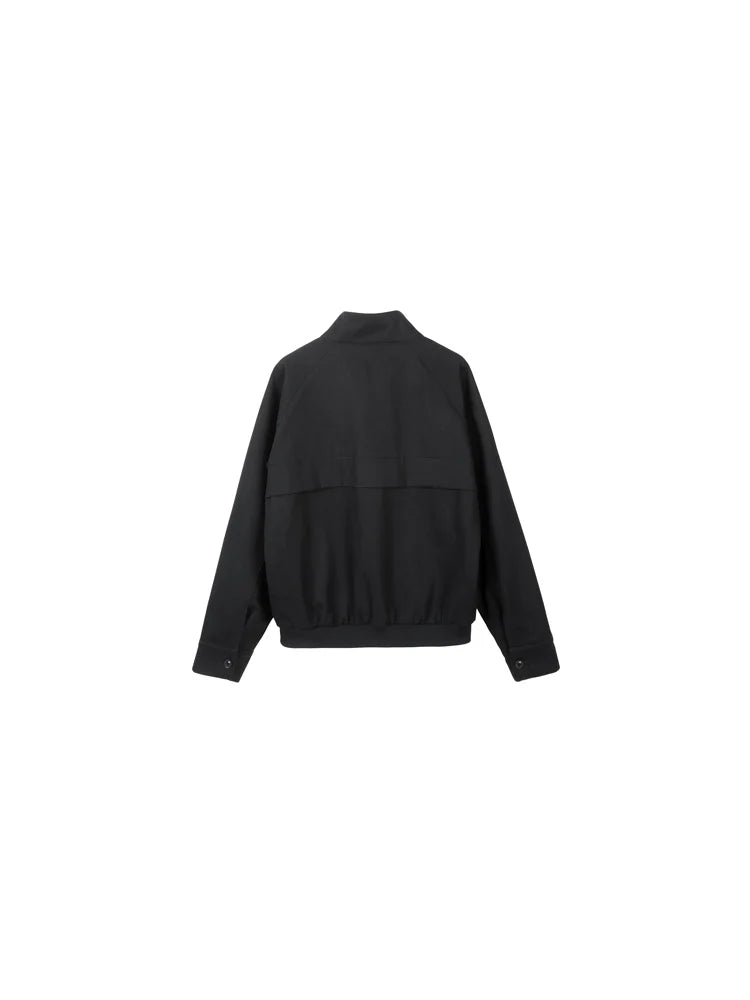 PLUS NO LOGO silhouette zipper old money wind jacket
