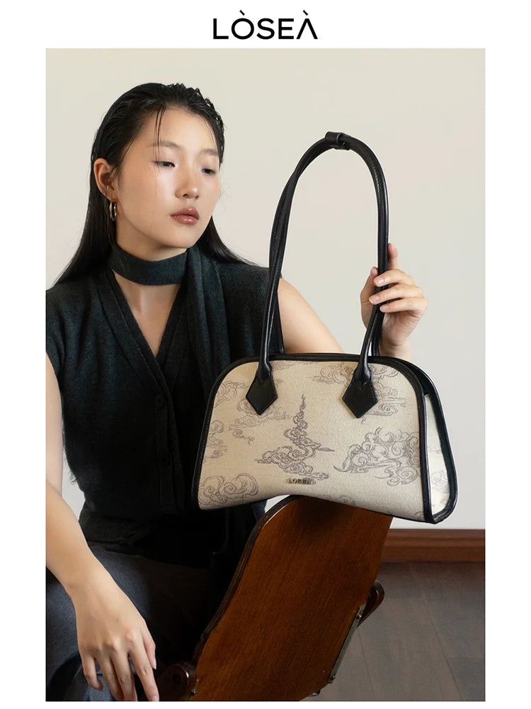 LOSEA Xiangyun Pattern Pillow Shoulder Armpit Bag