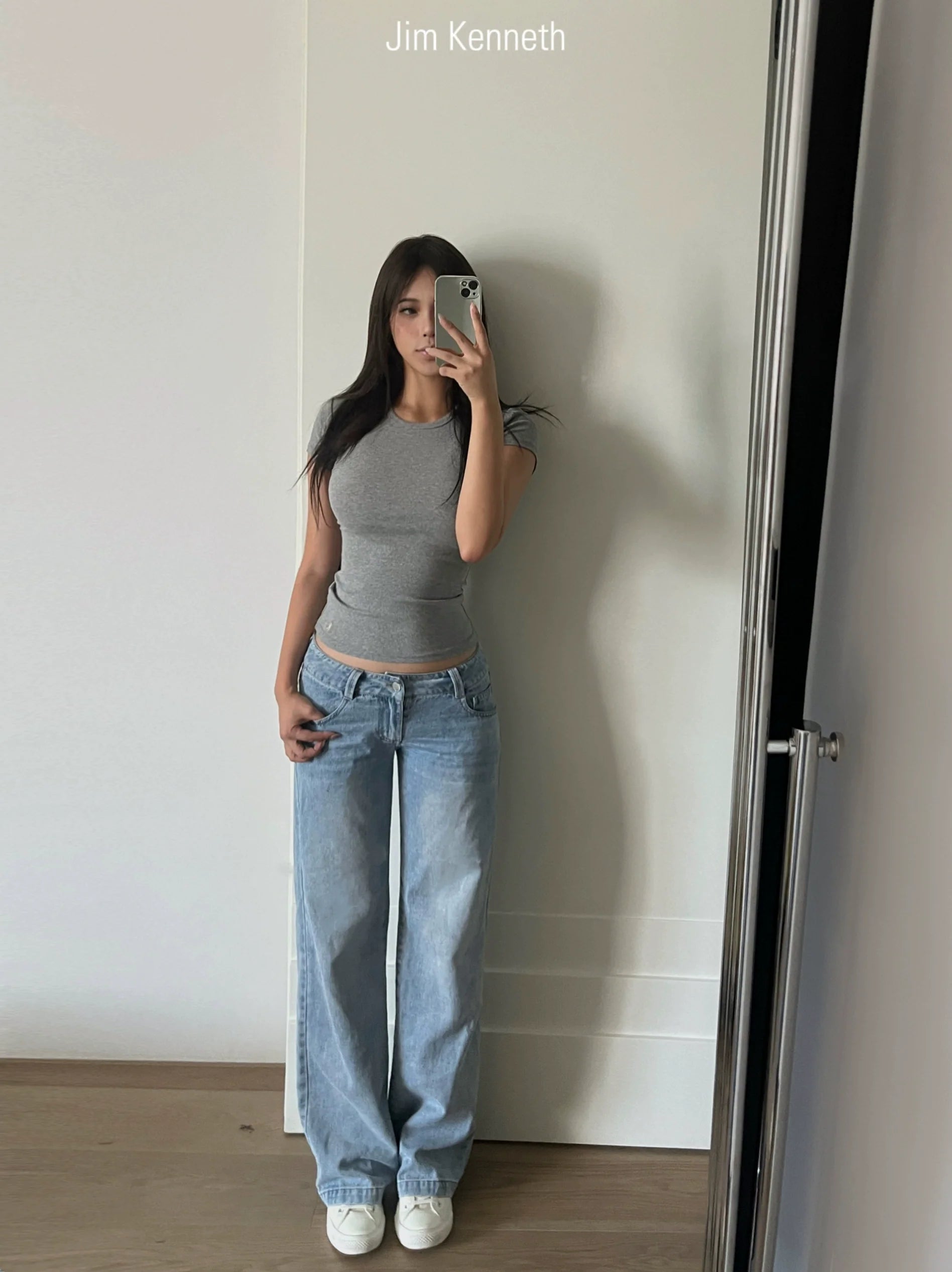 Jim Kennet Low Waist Straight Skinny Jeans