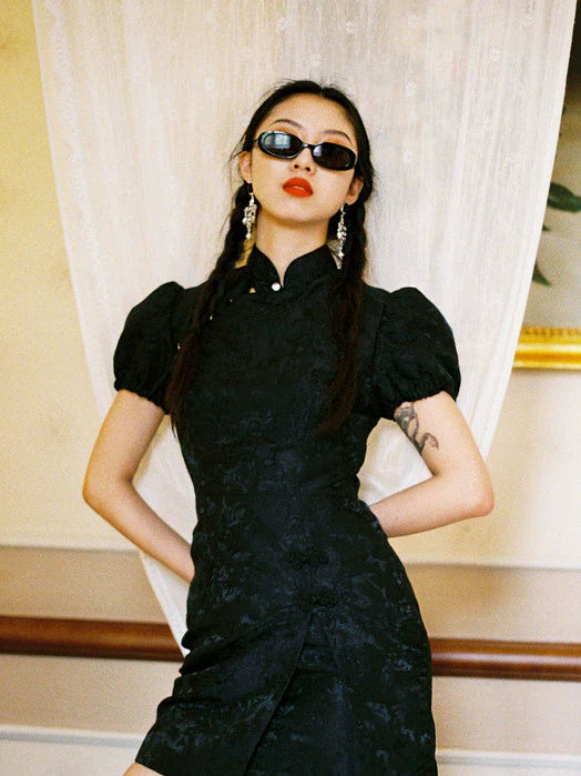 LULUSWINGS Chinese Style Three-dimensional Heavy Jacquard Slim Cheongsam