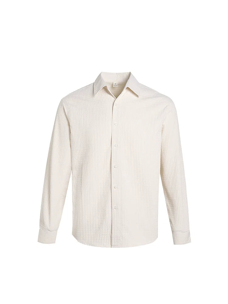 PUBLICRADIO Waffle Collar Long-sleeved Shirt