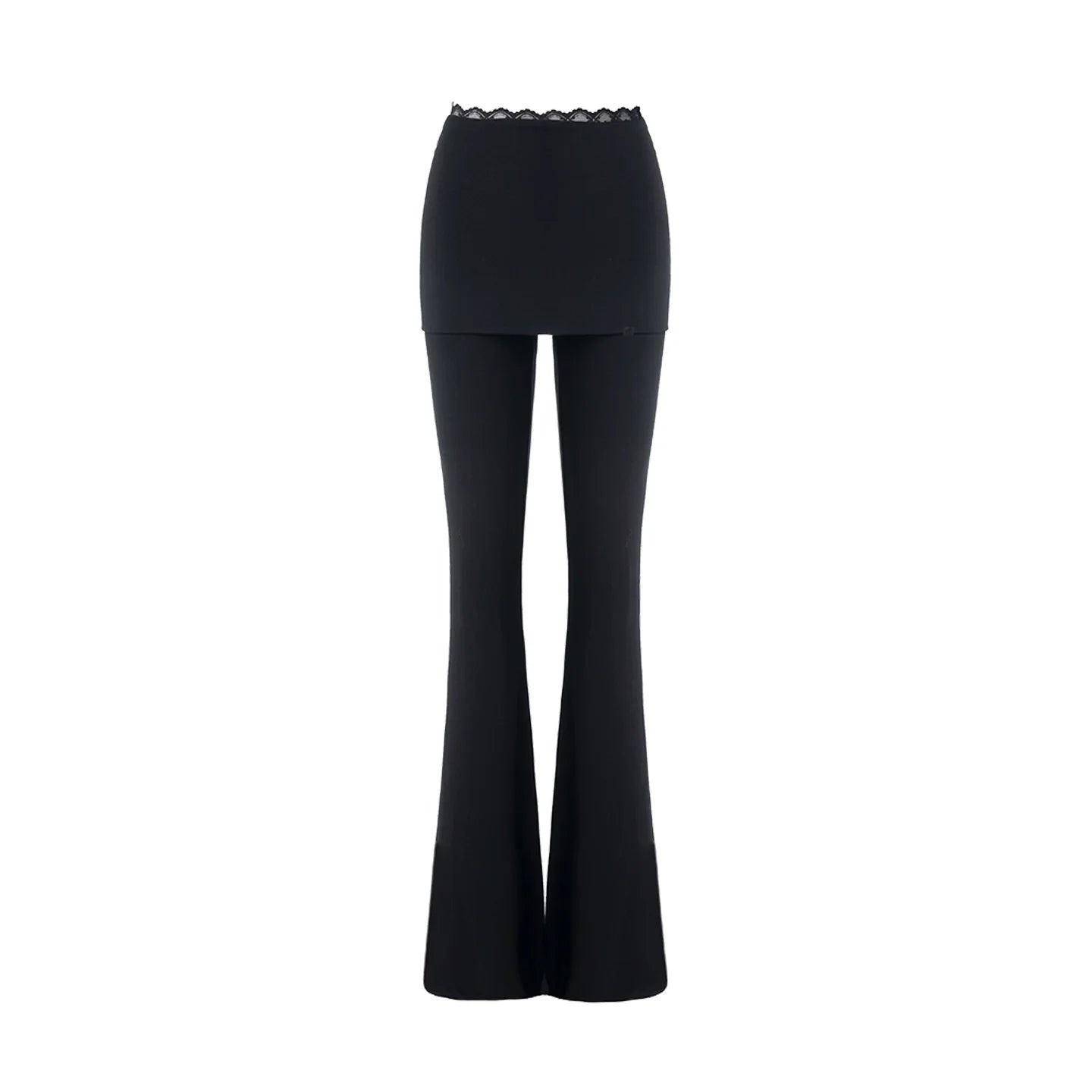 ABMY Lace Knitted Fake Two-piece Micro-stretch Slacks