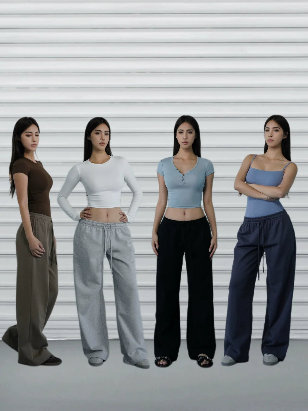 Jim Kennet Low Waist Straight Versatile Sweatpants