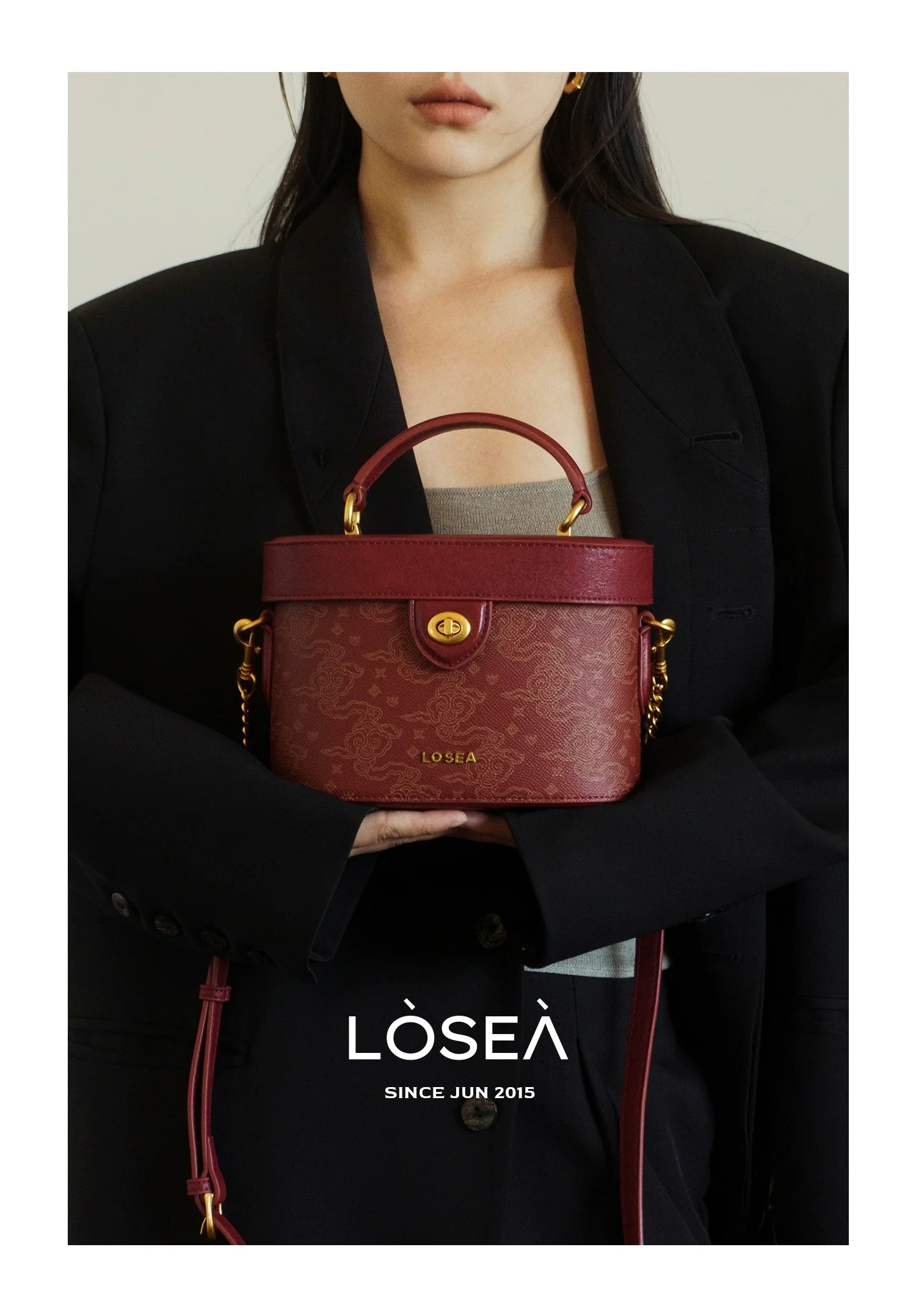 LOSEA Ruyi Moire New Chinese Box Crossbody Bag