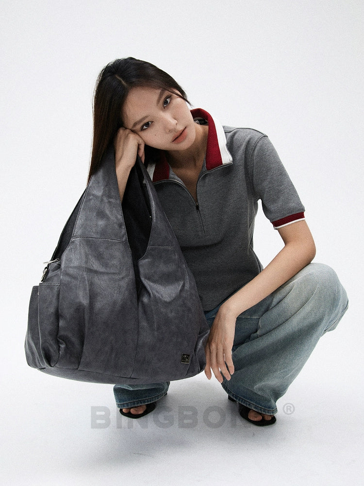 BINGBONG Retro Lazy Wind Large Capacity Messenger Tote Bag