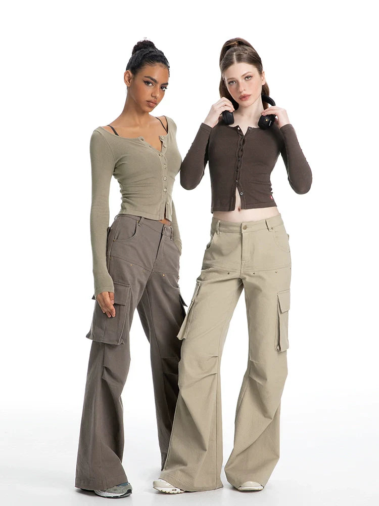 ABMY Slimmer Multi-pocket Design Sense Niche Cargo Pants