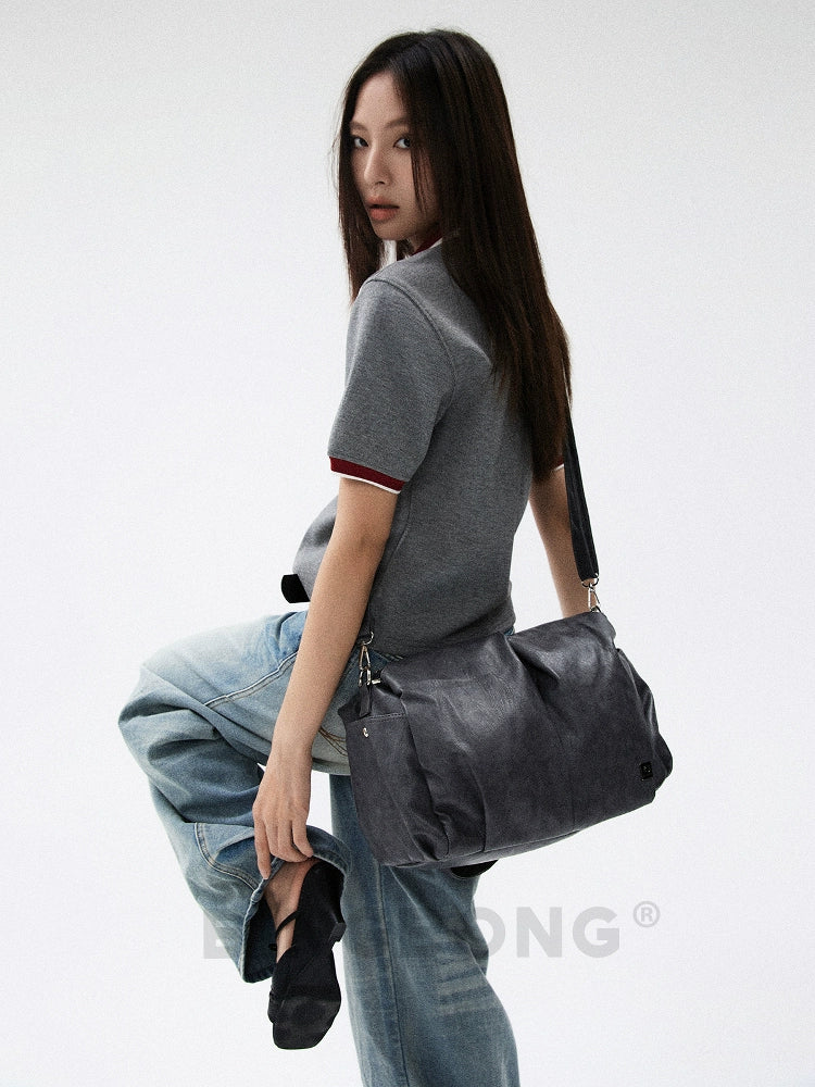 BINGBONG Retro Lazy Wind Large Capacity Messenger Tote Bag