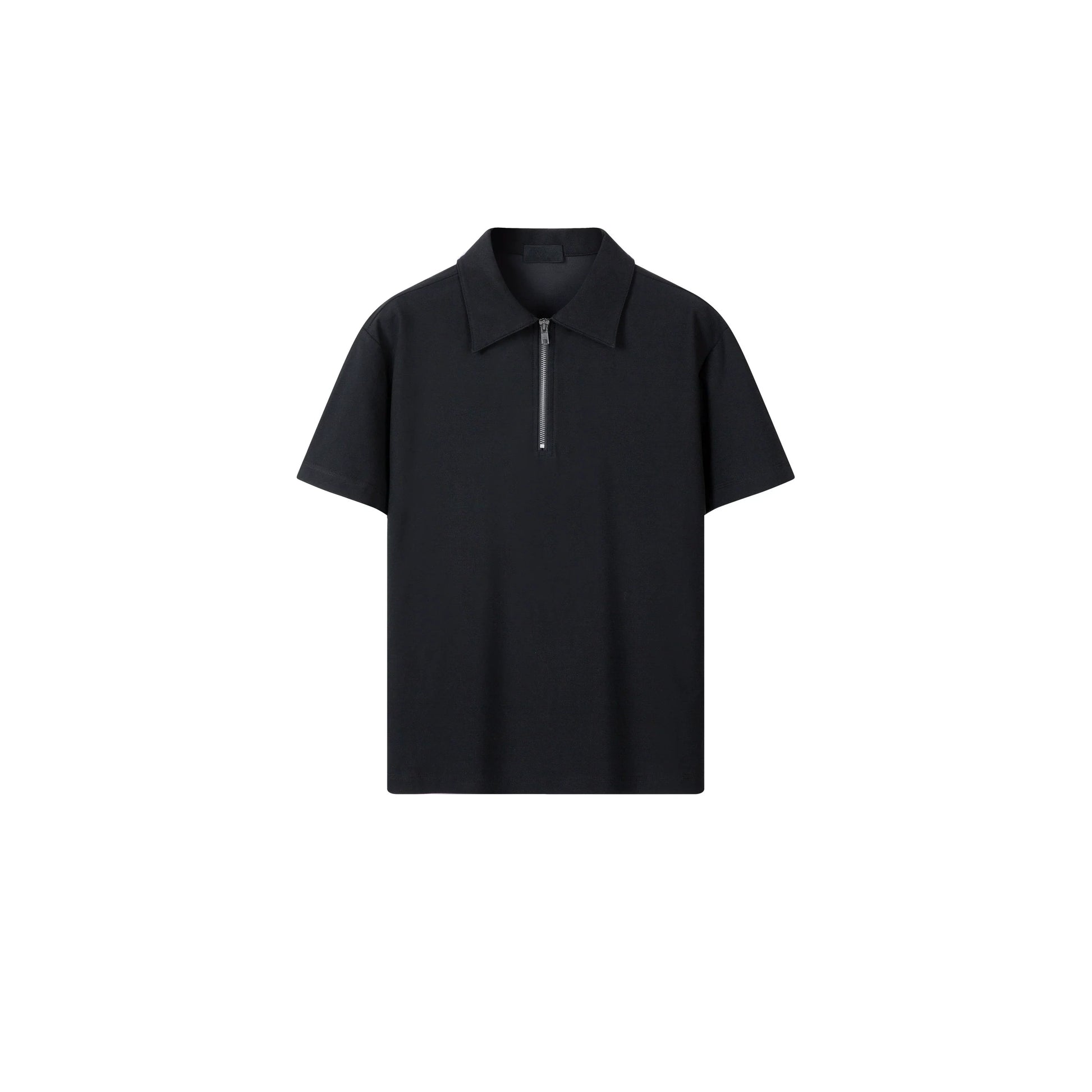PLUS NO LOGO Half Zipper Polo Short Sleeve Shirt