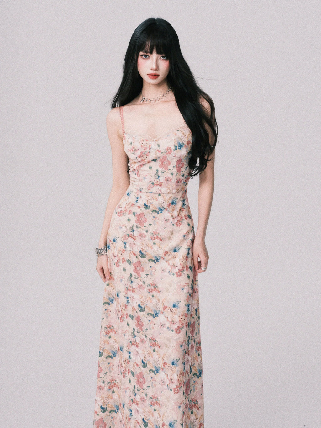 LULUSWINGS Holiday Floral Suspender Dress