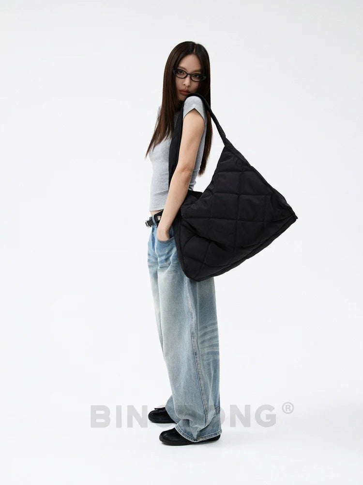BINGBONG Simple Large-capacity Commuter Messenger Shoulder Bag
