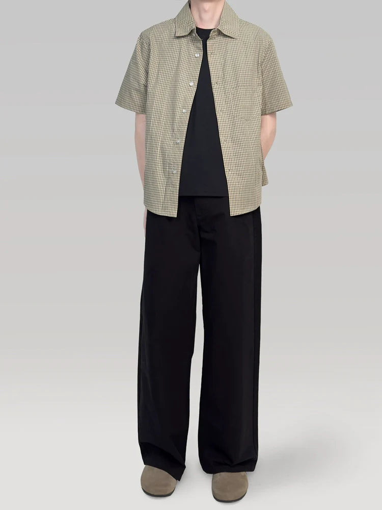 PLUS NO LOGO Versatile Plaid Short-sleeved Shirt