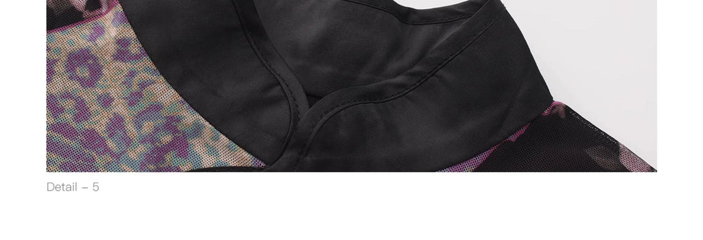 LULUSWINGS Smoked Purple Print Splicing Chinese Cheongsam