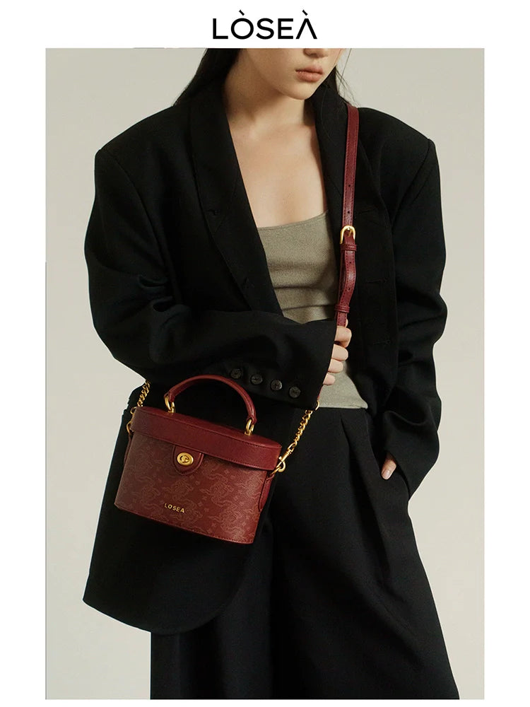 LOSEA Ruyi Moire New Chinese Box Crossbody Bag