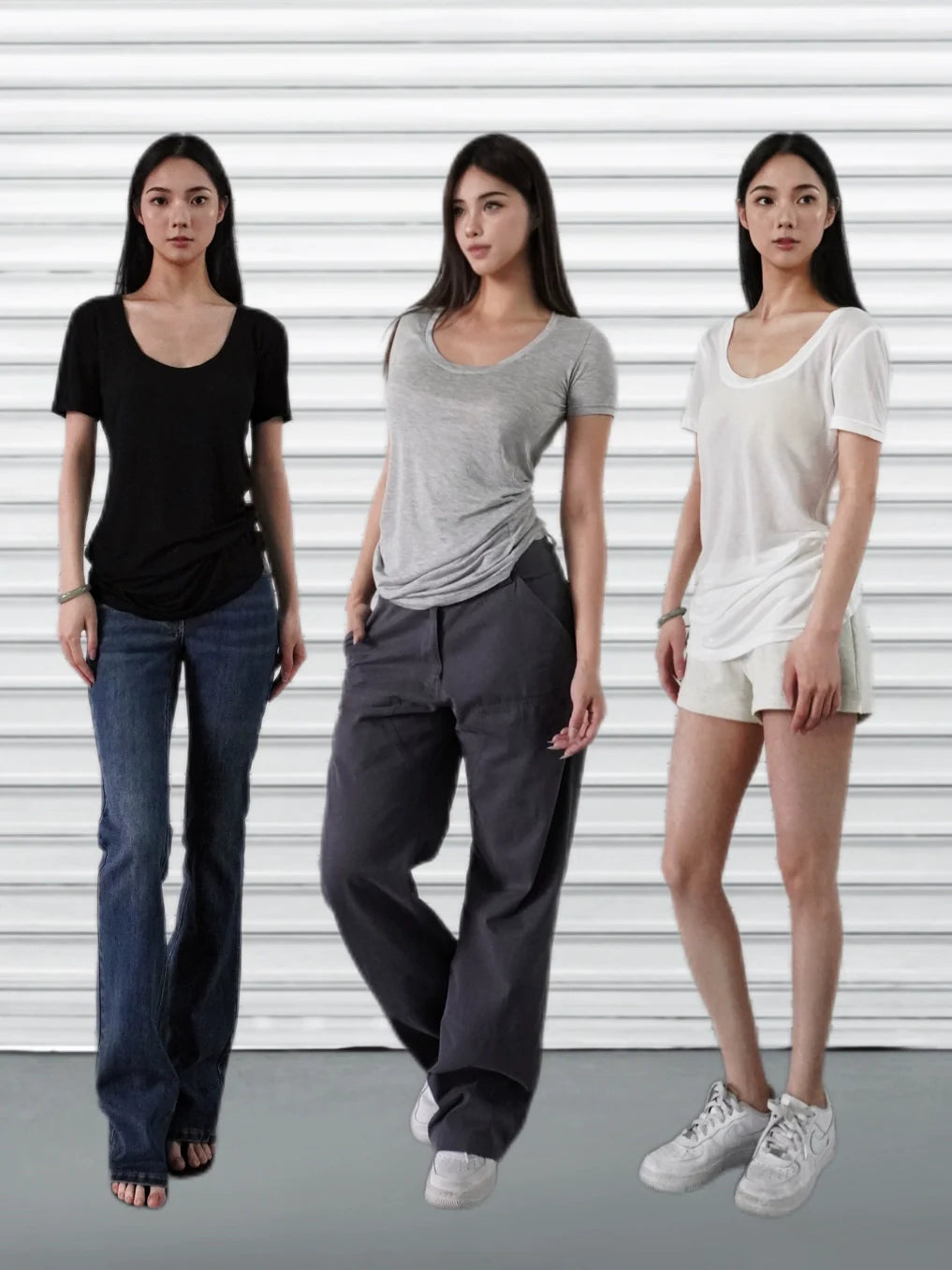 Jim Kennet Micro Transparent Loose U Neck Short Tee
