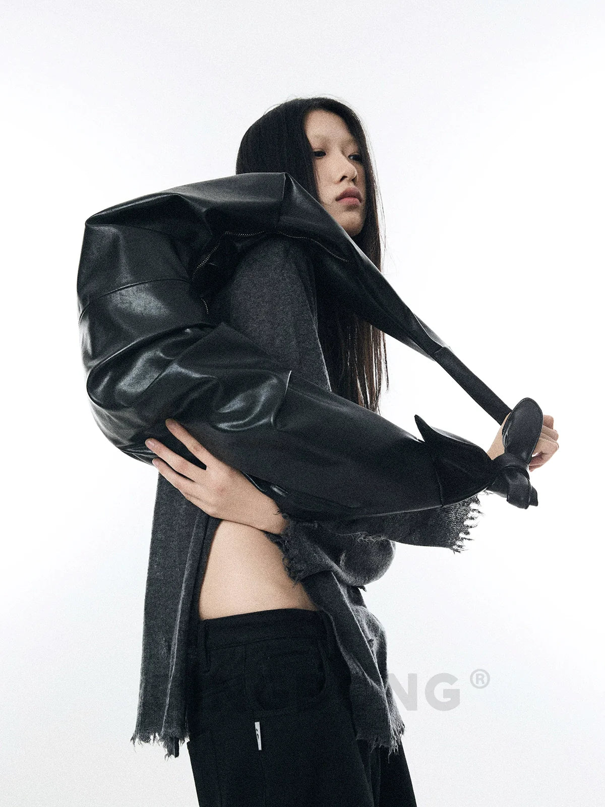 BINGBONG Simple Knotted Pleated Shoulder Messenger Bag