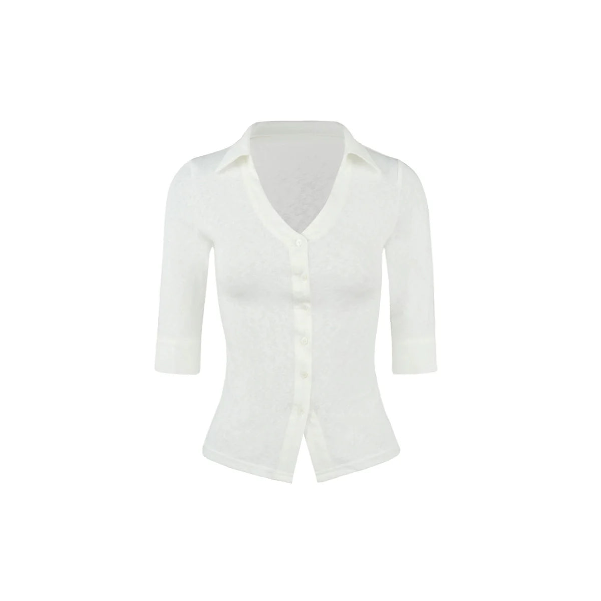 Jim Kennet Micro Transparent V-Neck Slim-Fit Shirt