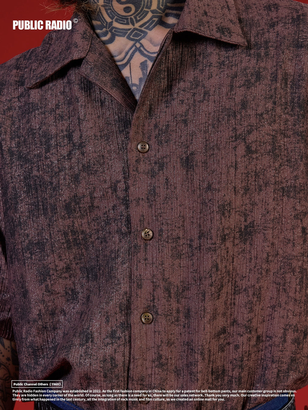 PUBLICRADIO Ice Silk Cotton Cuban Collar Shirt