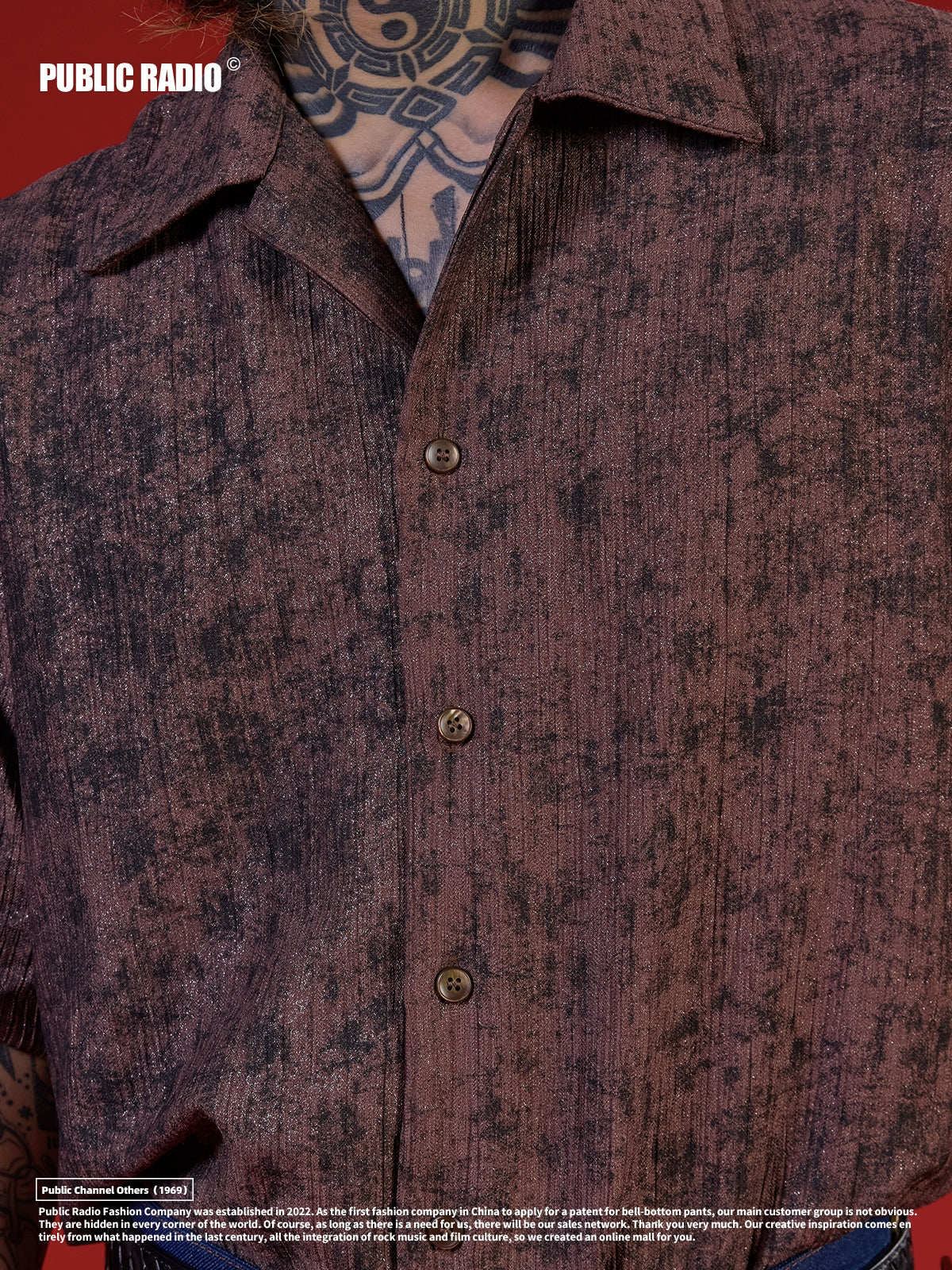 PUBLICRADIO Ice Silk Cotton Cuban Collar Shirt