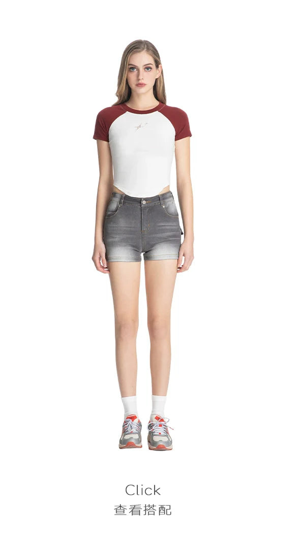 ABMY Hottie High Elastic Mid-rise Denim Shorts