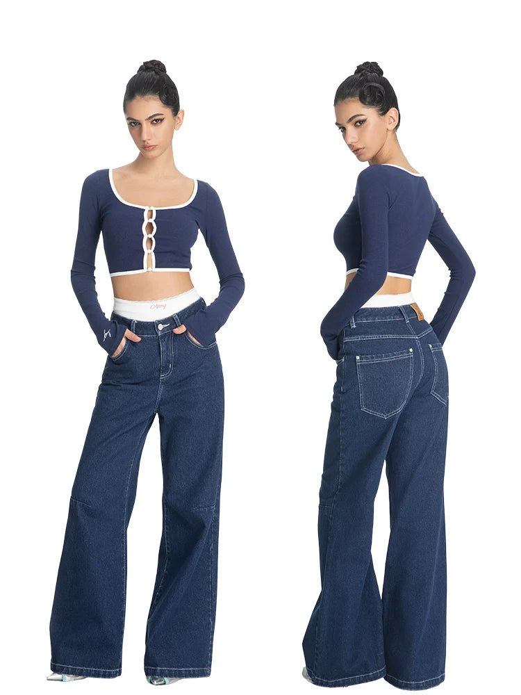 ABMY Loose Casual Versatile Ins Mopping Trousers