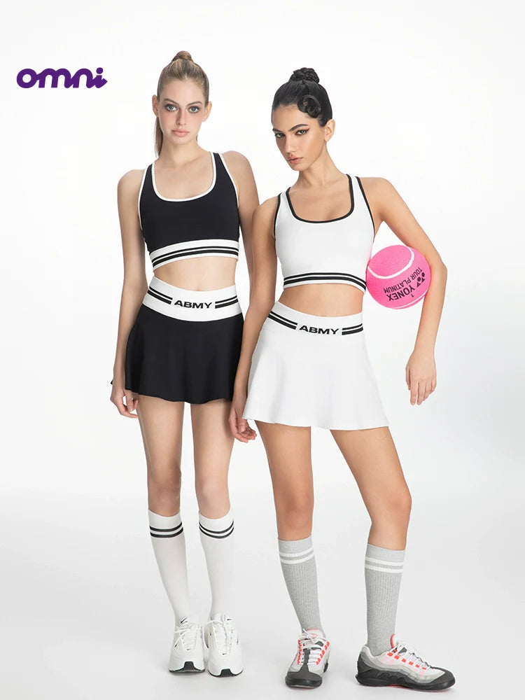 ABMY Sports Contrasting Pleated Short Skirt Pants