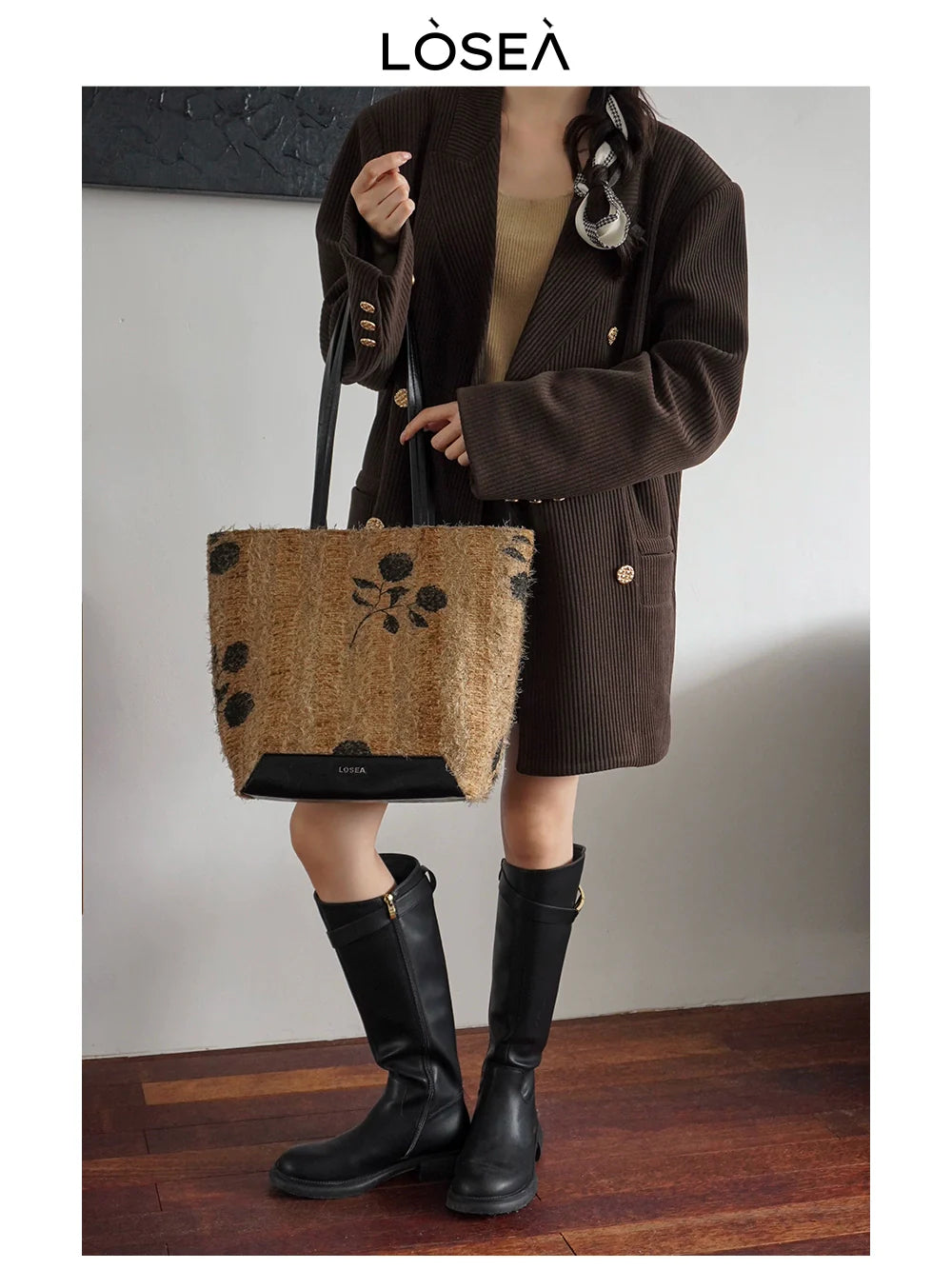 LOSEA New Chinese Style Shoulder Large Capacity Tote