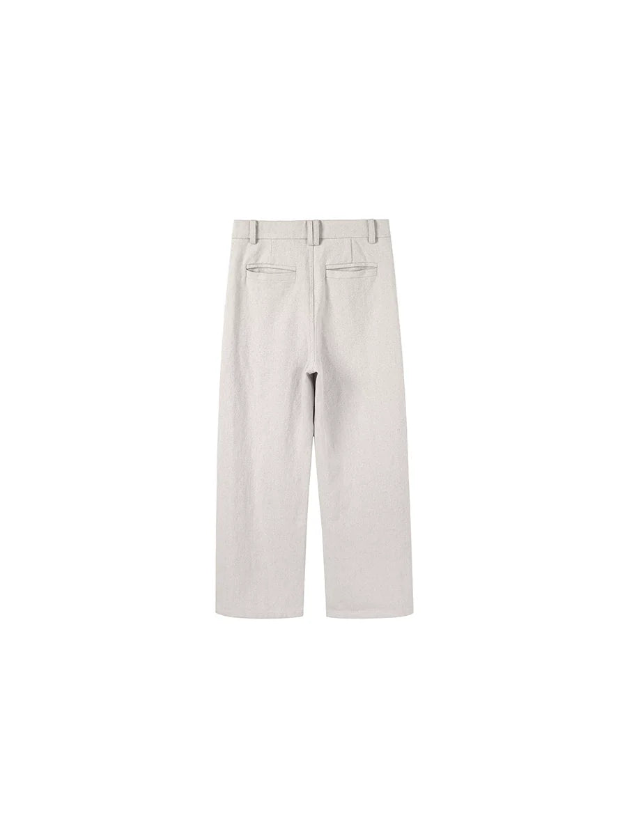 PLUS NO LOGO Linen Pants Loose Straight Trousers