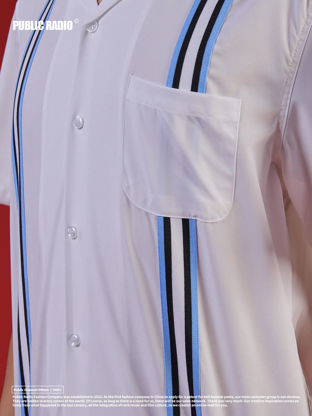 PUBLICRADIO Cuban Collar Summer Loose Short-sleeved Shirt