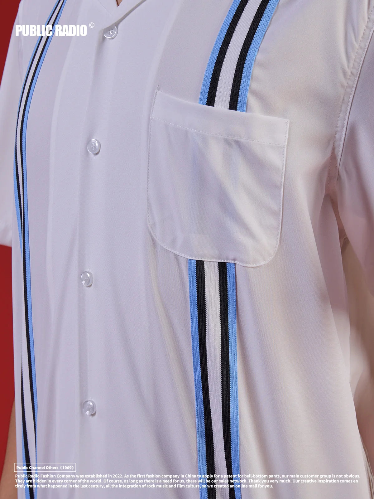 PUBLICRADIO Cuban Collar Summer Loose Short-sleeved Shirt