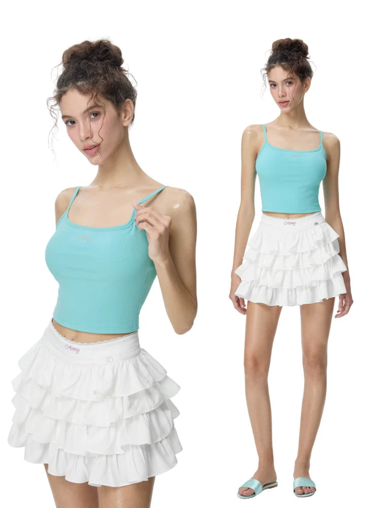 ABMY Candy-colored Basic Sling Vest with Chest Pad