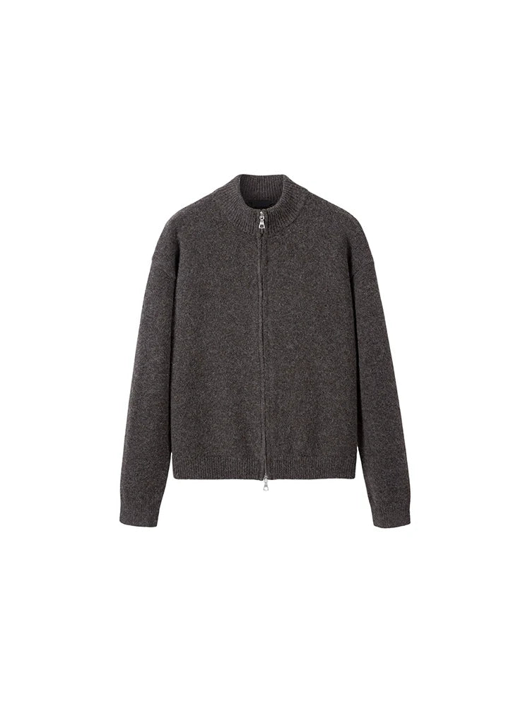 PLUS NO LOGO Double Zipper Sweater Cardigan