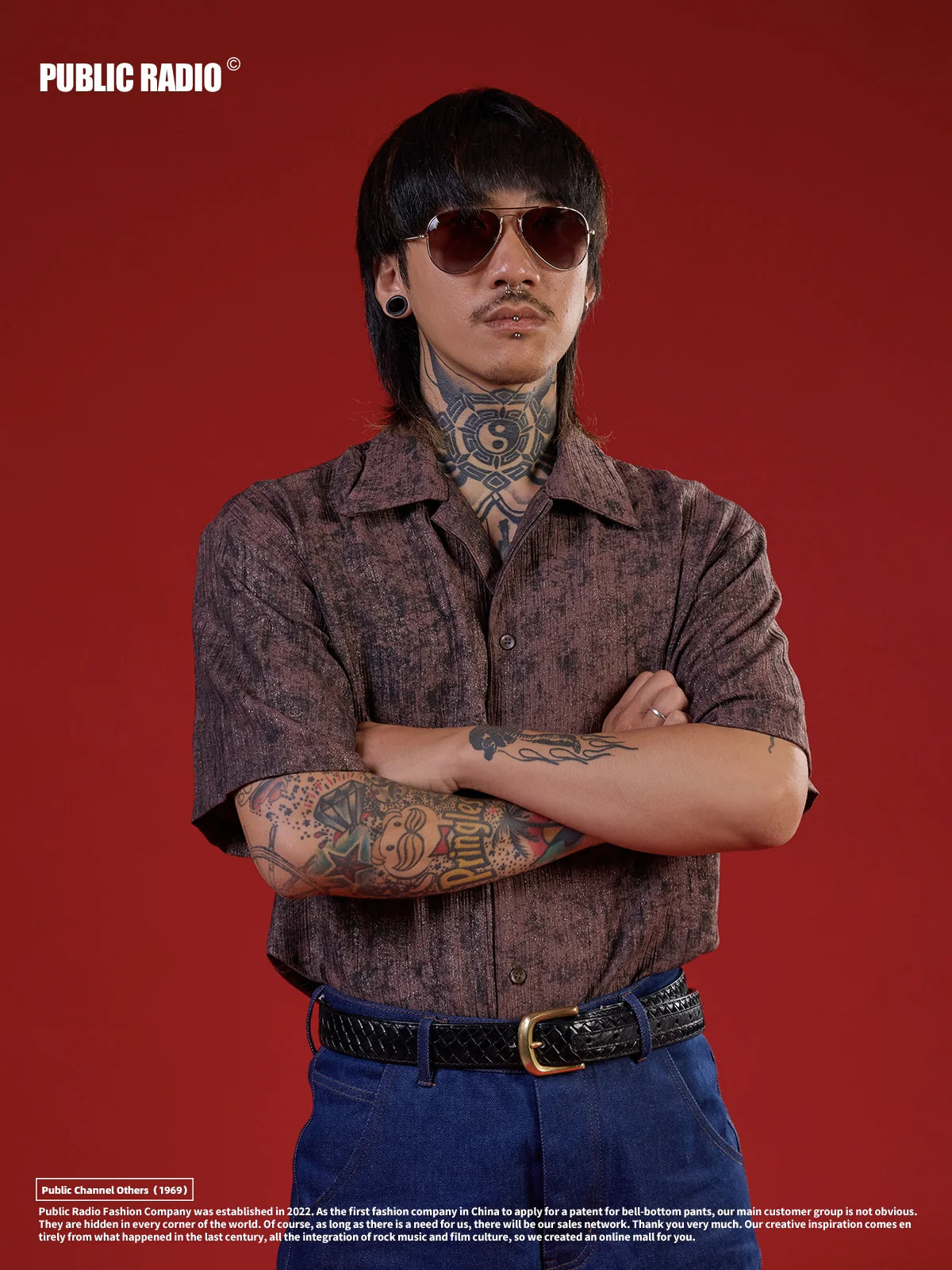 PUBLICRADIO Ice Silk Cotton Cuban Collar Shirt