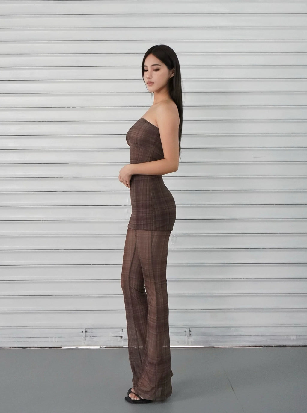 Jim Kennet Checked Vintage Tube Top Skirt Trousers