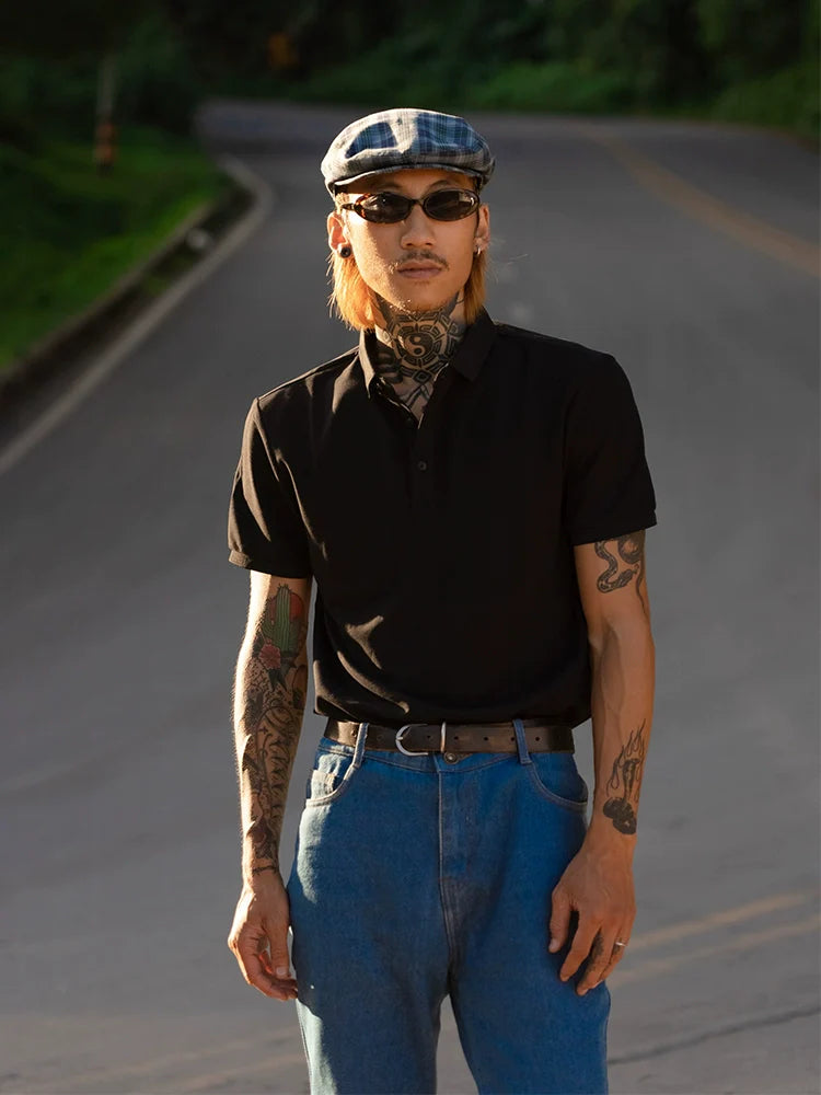 PUBLICRADIO Vintage Commuter Solid Color Polo Shirt