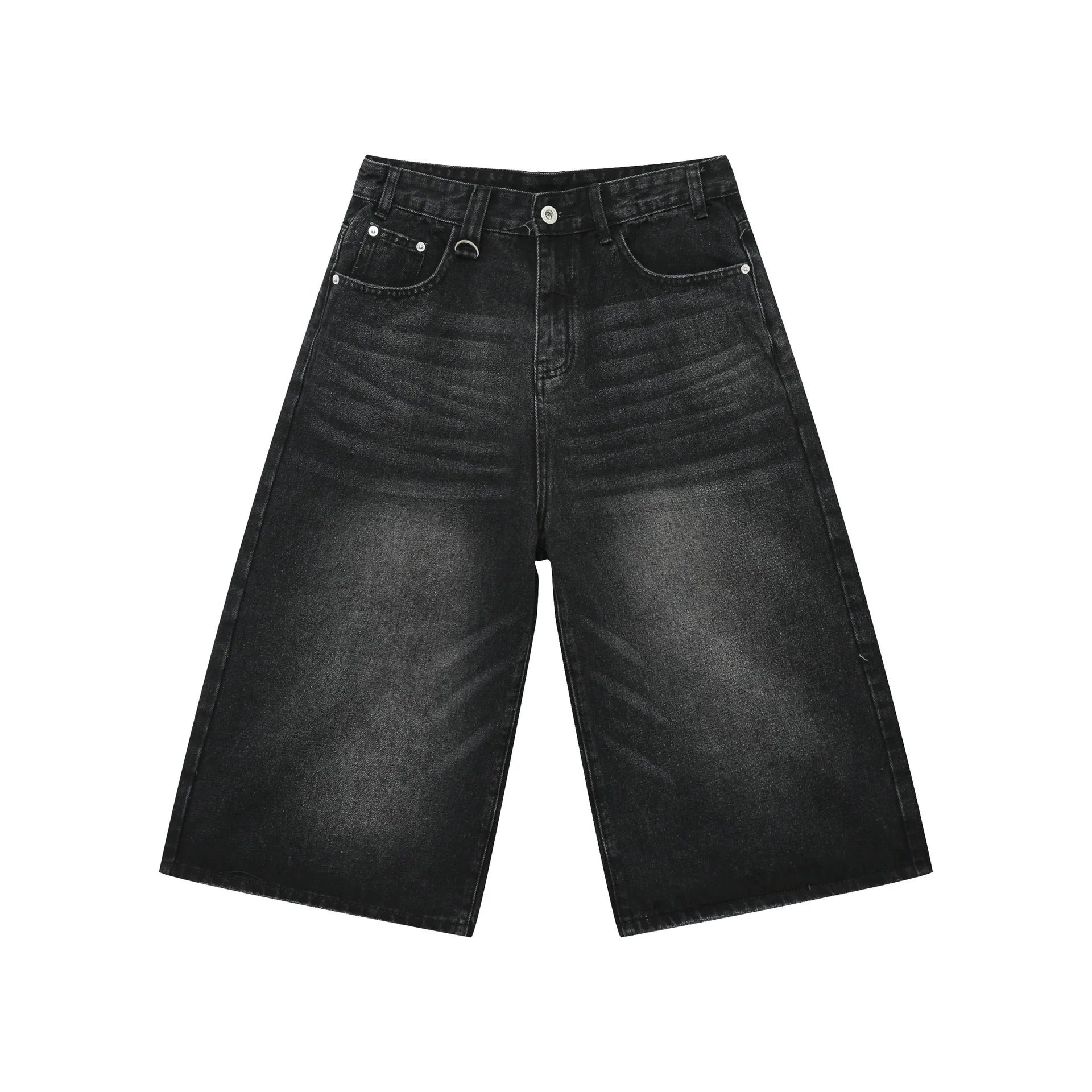 PUBLICRADIO Retro Silhouette Washed Denim Cropped Shorts