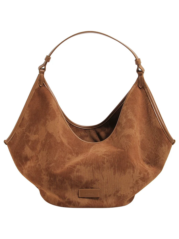 LOSEA Corduroy Large Capacity Shoulder Bag