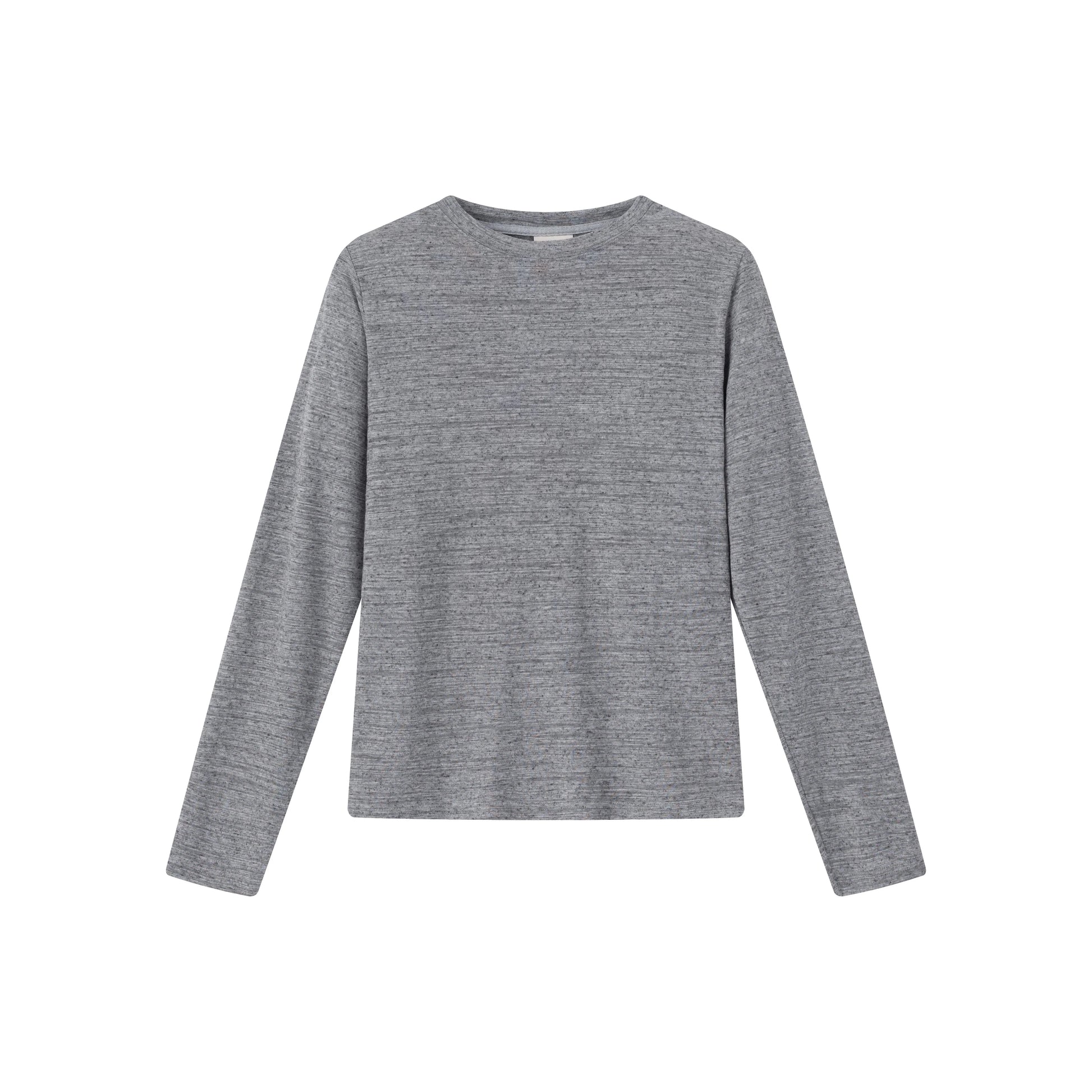 Anniehall Linen Blended Yarn Texture Long Sleeve