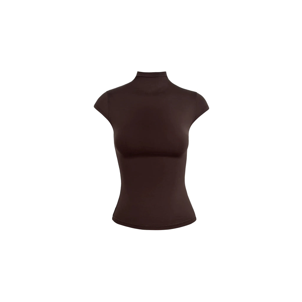 Jim Kennet Nude Semi-turtleneck High Stretch Slim Tee