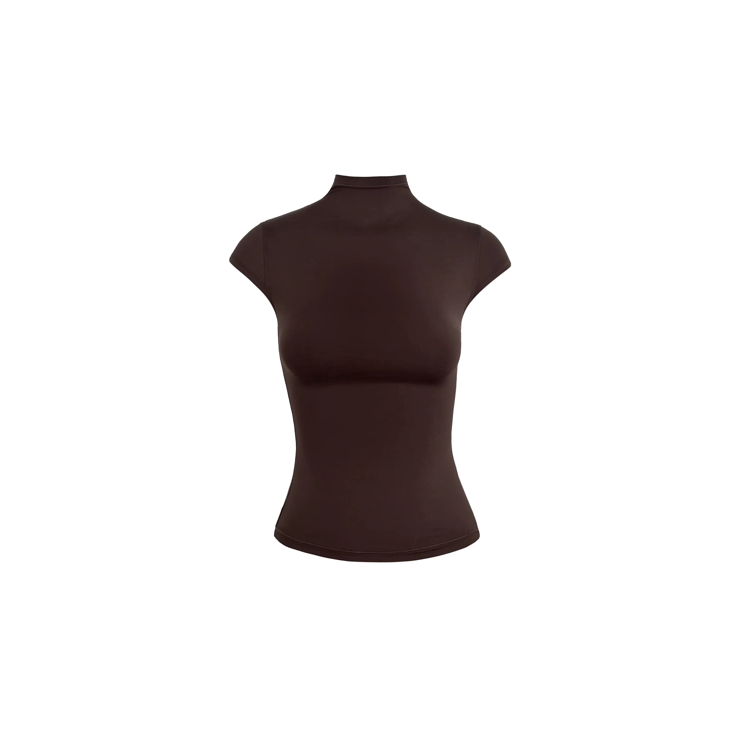 Jim Kennet Nude Semi-turtleneck High Stretch Slim Tee