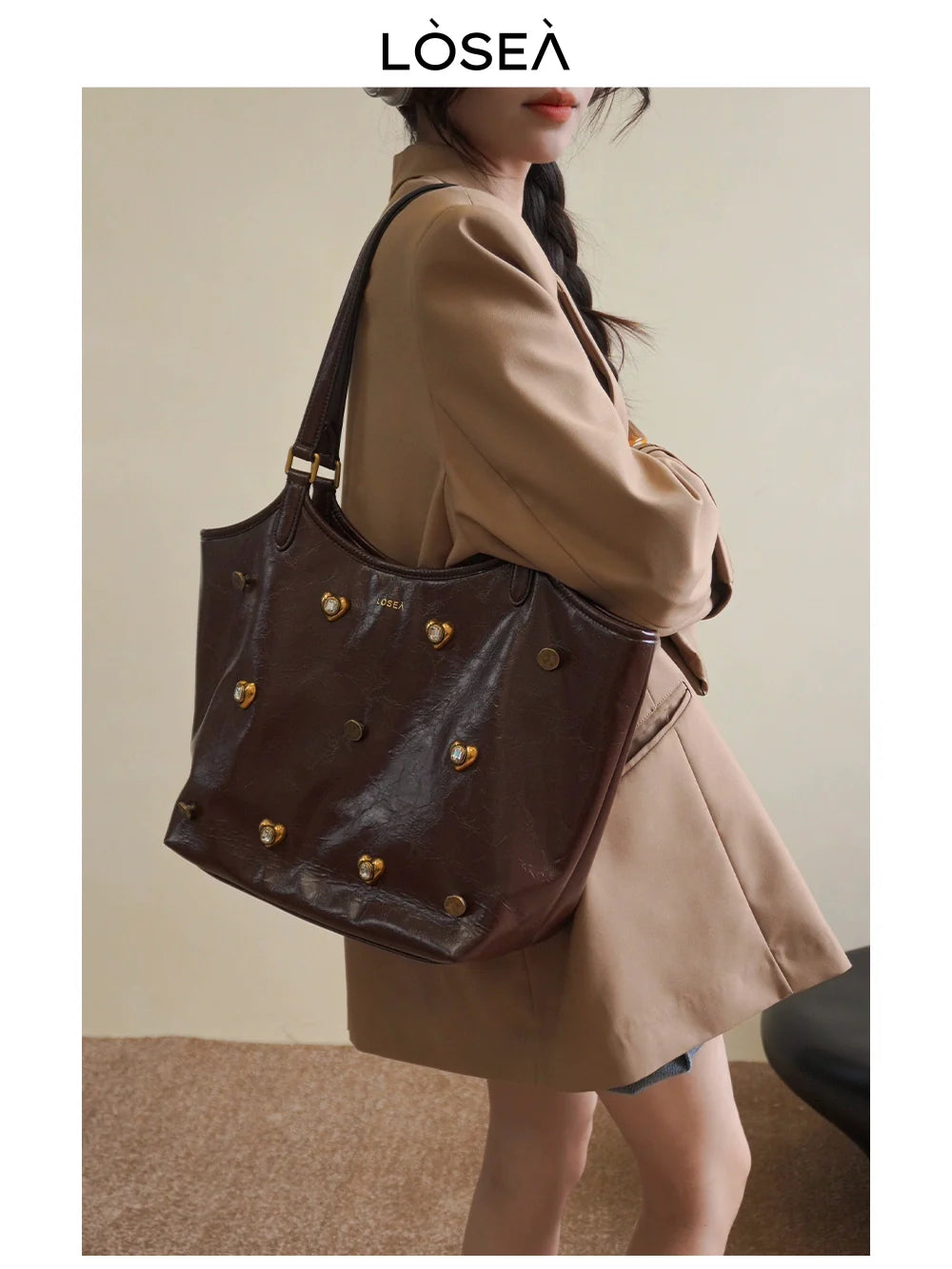 LOSEA Simple and Versatile Large-capacity Tote Bag