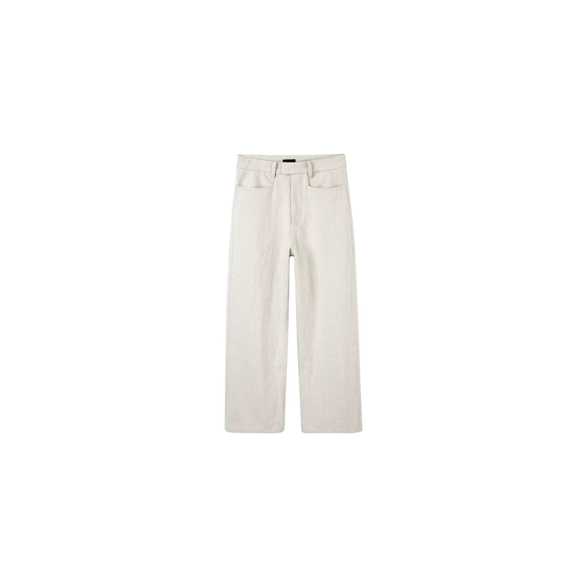 PLUS NO LOGO Linen Pants Loose Straight Trousers