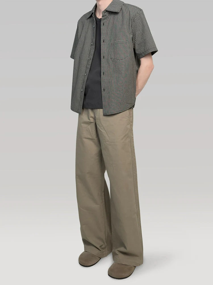 PLUS NO LOGO Versatile Plaid Short-sleeved Shirt