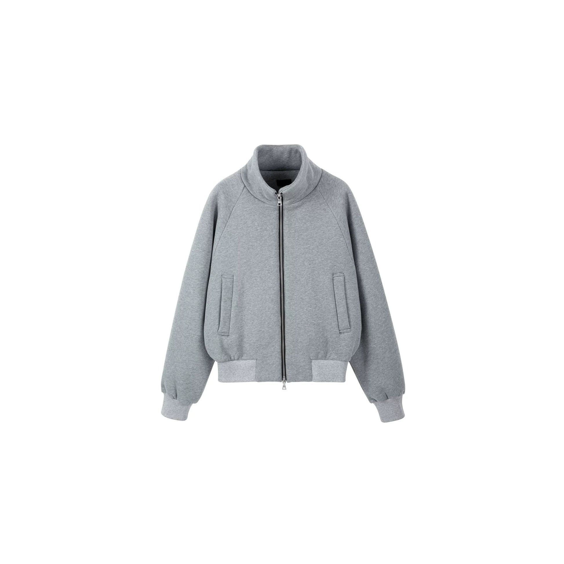 PLUS NO LOGO Fleece Stand-up Collar Jacket Zipper Jacket
