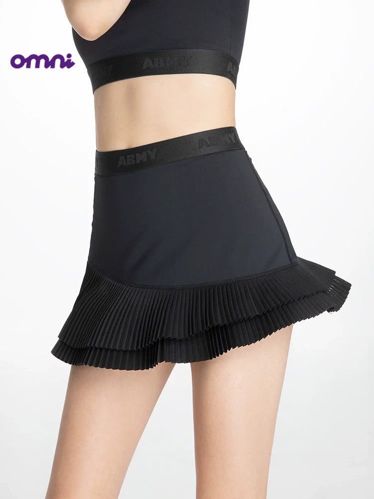 ABMY Irregular Tennis Sport Pleated Skirt