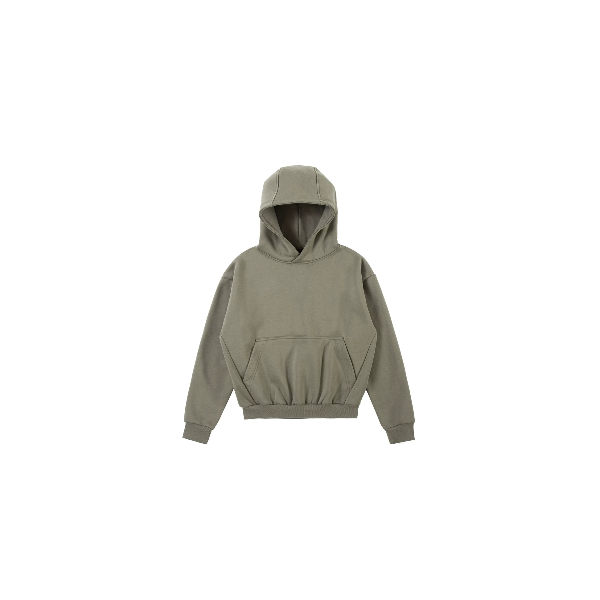 PLUS NO LOGO Short and Wide Stand-up Hooded Sweater