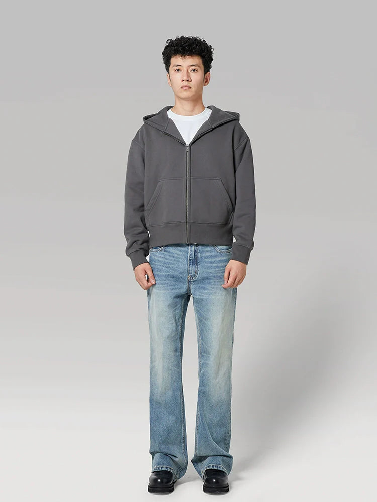 PLUS NO LOGO Short Zipper Hoodie Sweater Jacket