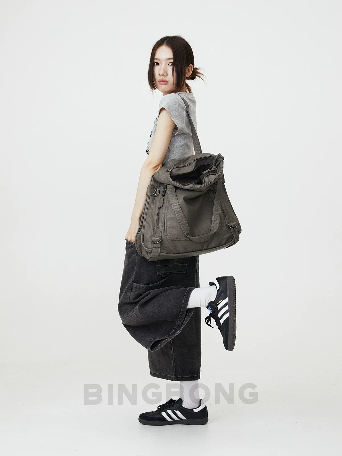 BINGBONG Large Capacity Shoulder Bag Y2k Messenger Bag