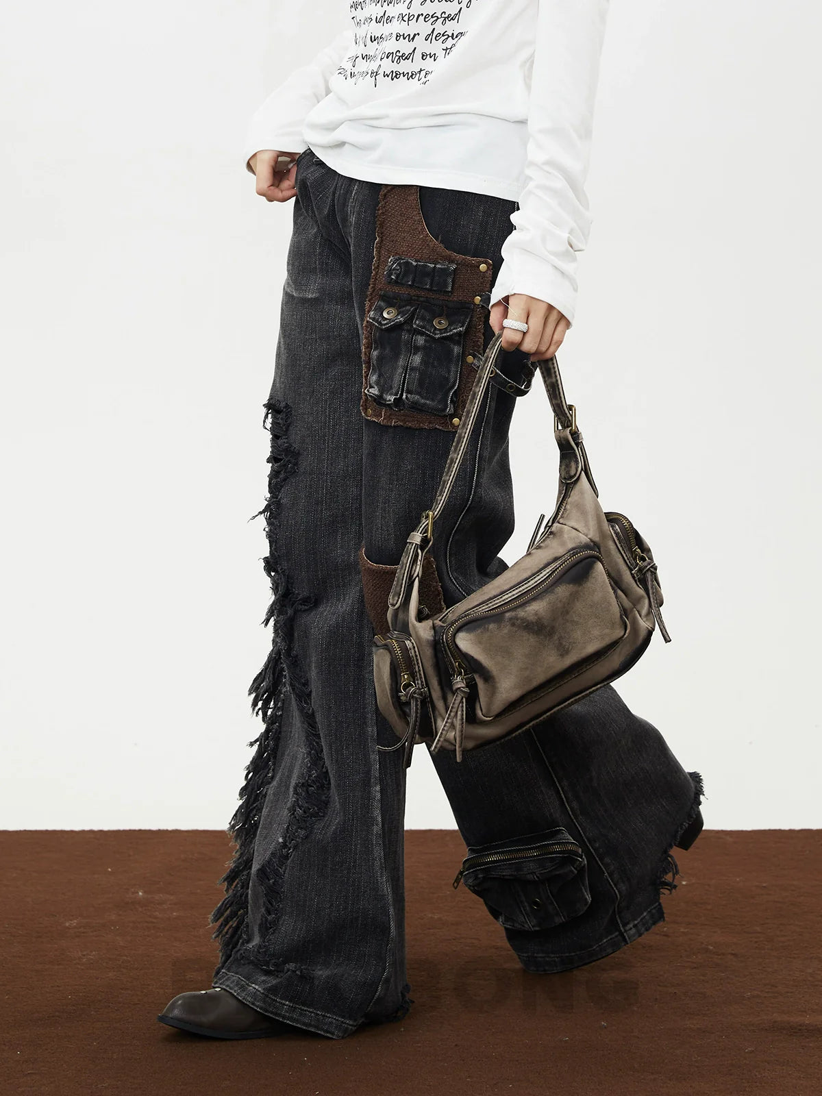 BINGBONG Retro Locomotive Bag Maillard Large Capacity Messenger Bag