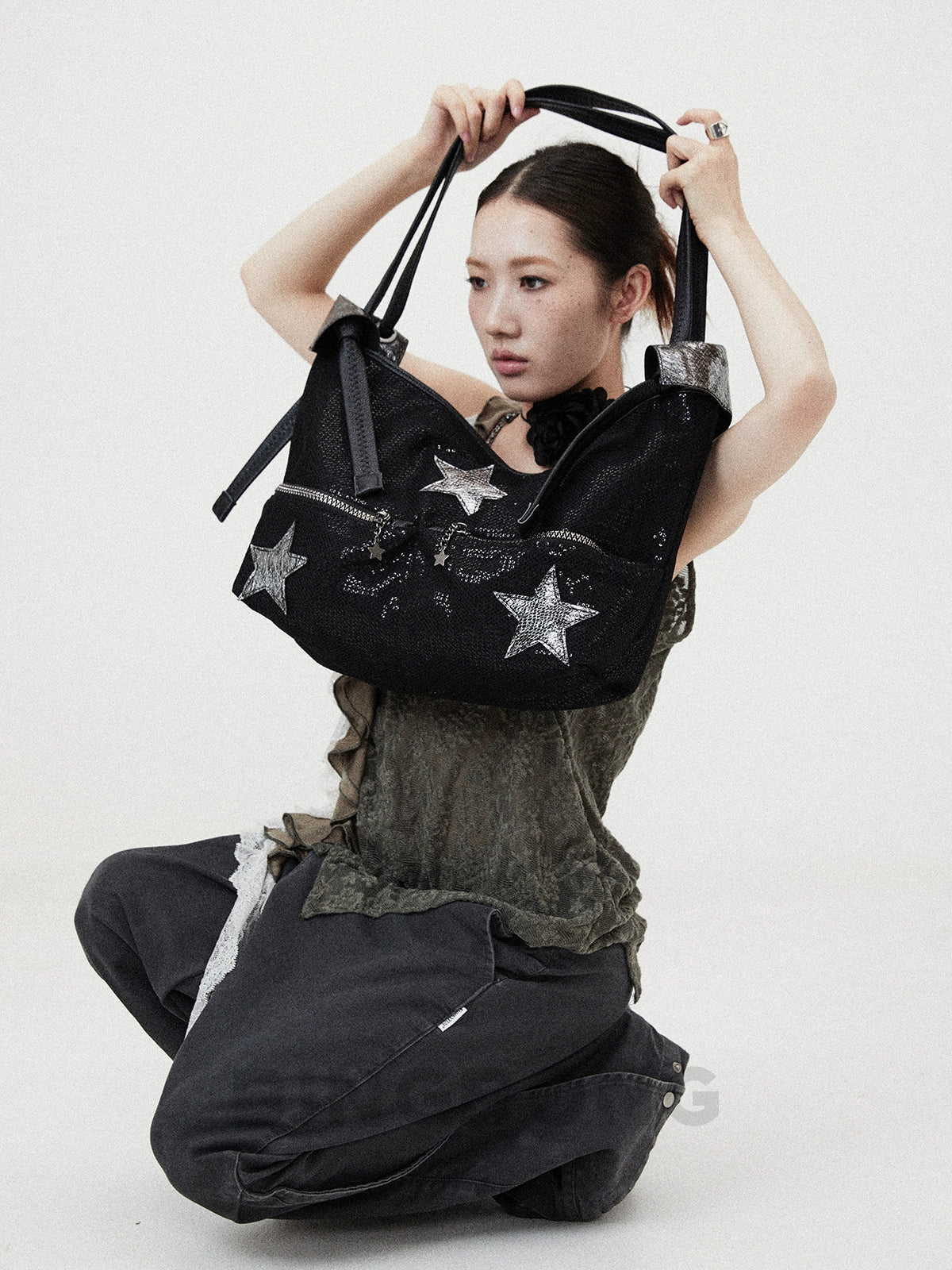 BINGBONG Retro Tote Bag Large Capacity Shoulder Messenger Bag